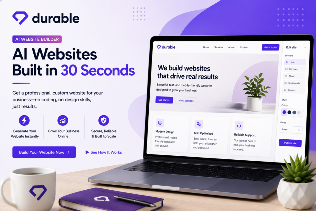 Durable AI review – website builder pricing, AI-generated site features, and built-in CRM for small business