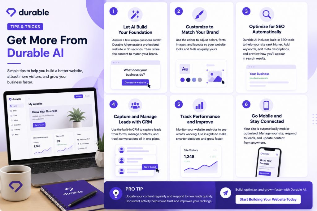Durable AI review – website builder pricing, AI-generated site features, and built-in CRM for small business