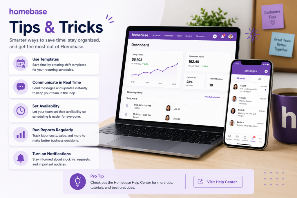 Homebase review 2026 – free employee scheduling app, time tracking, and workforce management software for small business