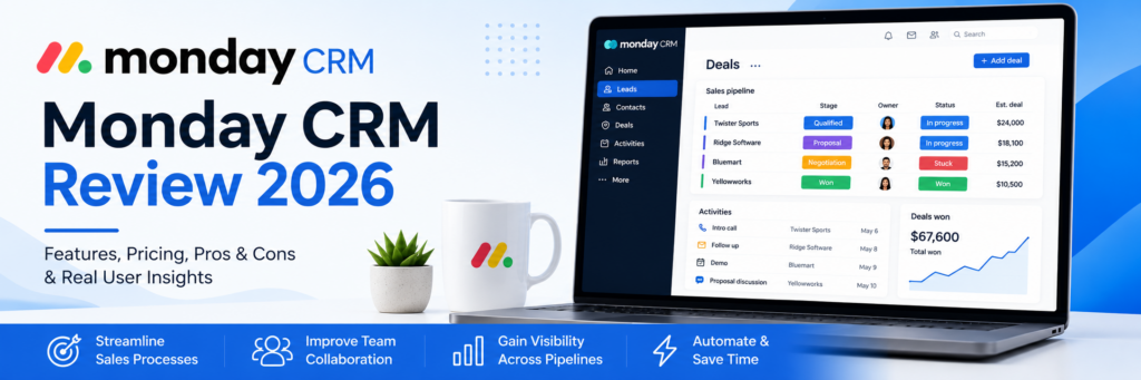 monday CRM review 2026 – pricing, pipeline management, and AI sales tools for small business teams
