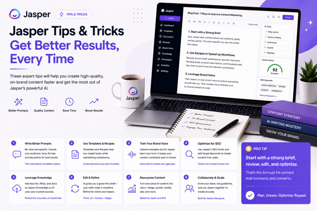 Jasper AI review 2026 – AI writing tool pricing, Brand Voice features, and marketing content generator for small business