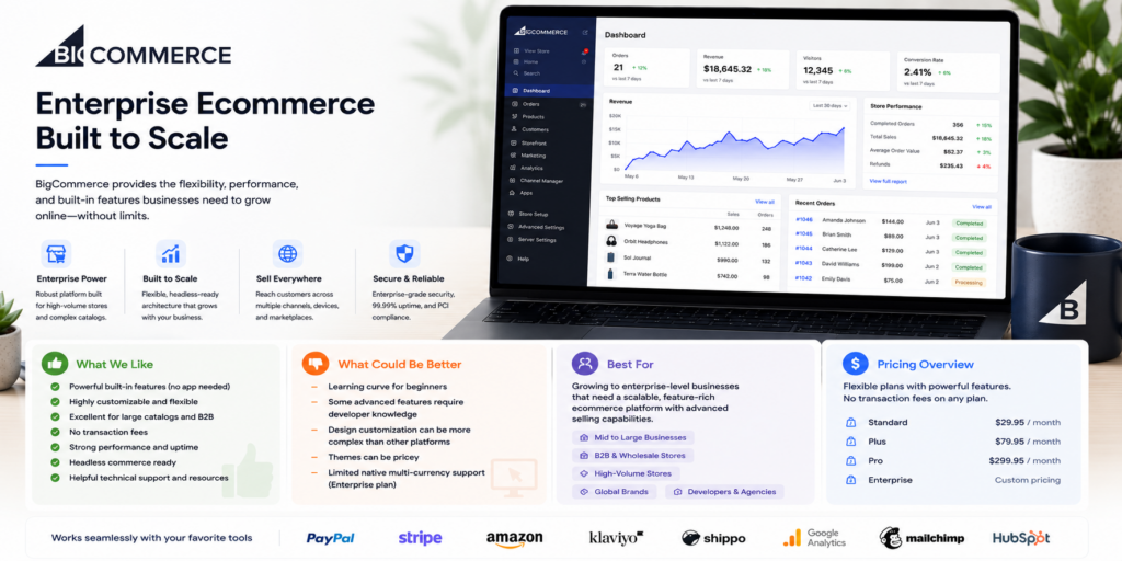 BigCommerce review – ecommerce platform pricing, B2B features, and multi-channel selling for small business