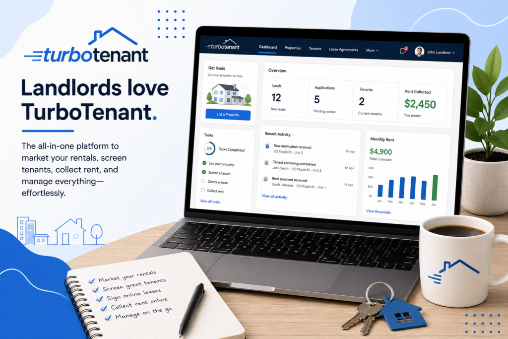 TurboTenant review – free landlord software pricing, tenant screening, and rental listing syndication features